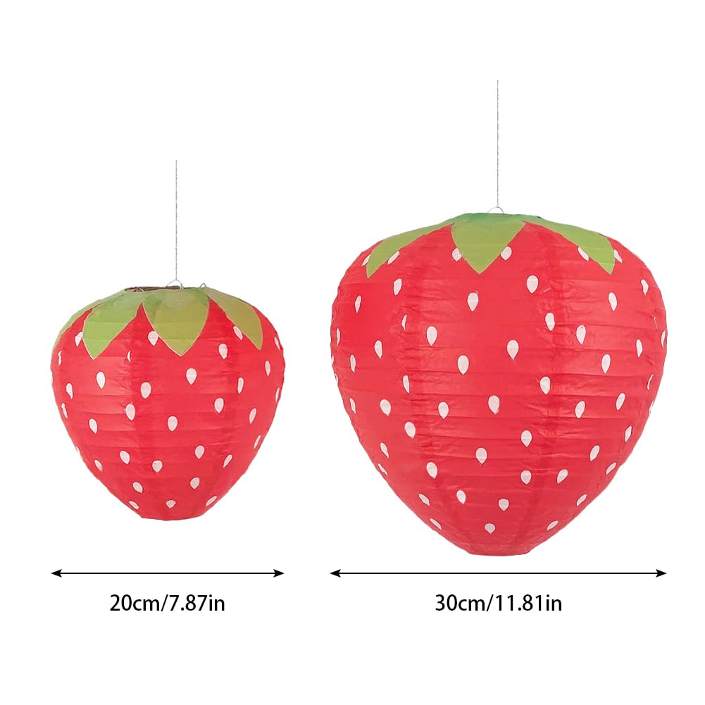 Katutude 6 lanterne di carta alla fragola, a nido d'ape fragola, decorazione per feste, fragole, frutta, lanterne di carta, ornamenti per cameretta dei bambini, matrimoni, feste