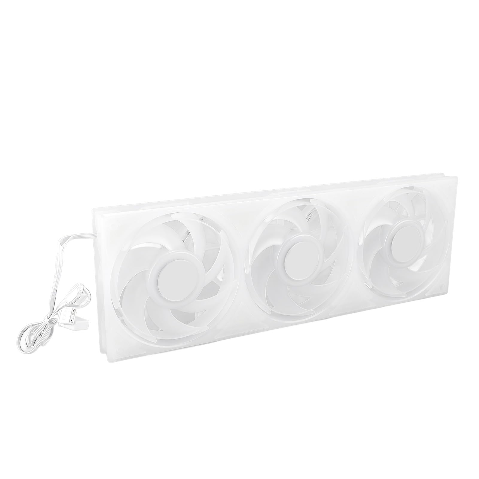 Pongnas Wentylator Obudowy 360 Mm 3 Cale RGB do Komputera PC, Cichy 4-pinowy Wentylator PWM 2200 Obr./min z 7 łopatkami, Ulepszone Rozwiązanie Chłodzące (WHITE)