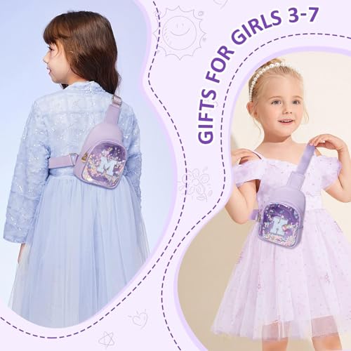 Image of COSHAYSOO Purple Toddler Little Girls Purse 2 3 4 5 6 7 Year Old Kids Sling Bag Initial Crossbody Pouch, Stylish Trending Cute Birthday Christmas Presents Halloween Thanksgiving Gift Ideas Letter Z