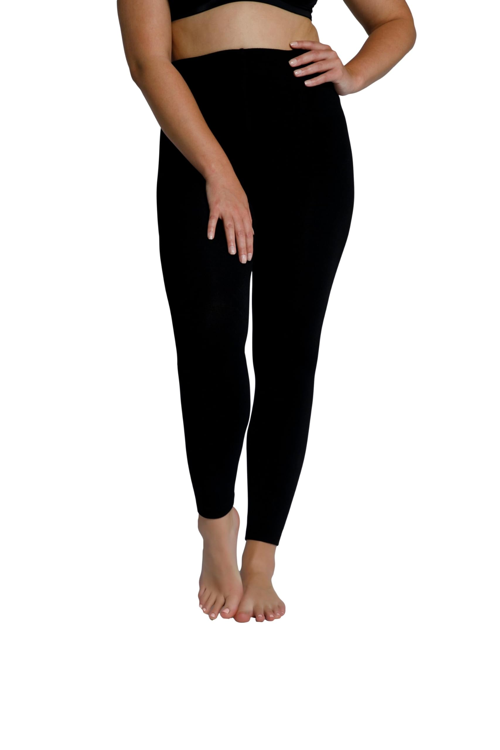 Ulla Popken Women's Thermo-Strumpfleggings, flauschiges Futter stocking leggings, Schwarz,