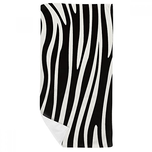 Serviette de bain doux motif blanc noir veines 35x70cm de qualité - 2
