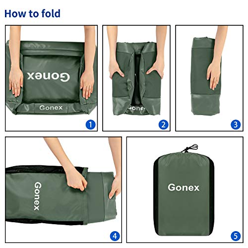 Gonex 60L Water Repellent Duffel Bag Backpack Outdoor Heavy Duty Duffle Bag with Backpack Straps for Hiking Camping Travelling Cycling for Men Women Olive Green