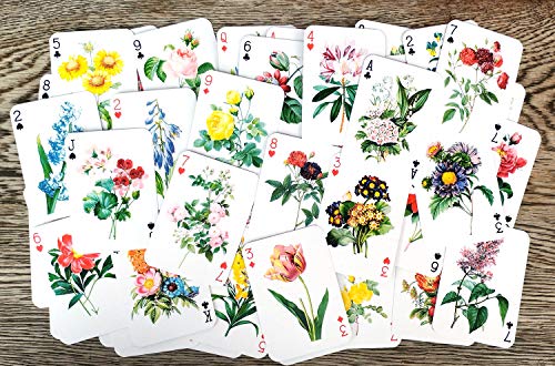 FLONZGIFT Flowers Roses Playing Cards (Poker Deck 54 Cards All Different) Vintage Graden Flowers Roses Wildflowers Engraving Painting by Redoute - Image 4