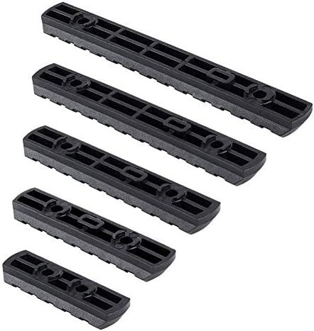 5Packs Polymer ML-o-k Picatinny Rail,5-Slot 7-Slot 9-Slot 11-Slot 13-Slot Lightweight Rail Section Accessories with 10 T-Nuts, 10 Screws and 1 Pcs Wrench (Black) — view 5