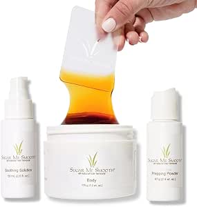 Sugar Me Smooth Body Sugar Wax Kit – Gentle, Water Soluble, All-Natural Hair Removal System