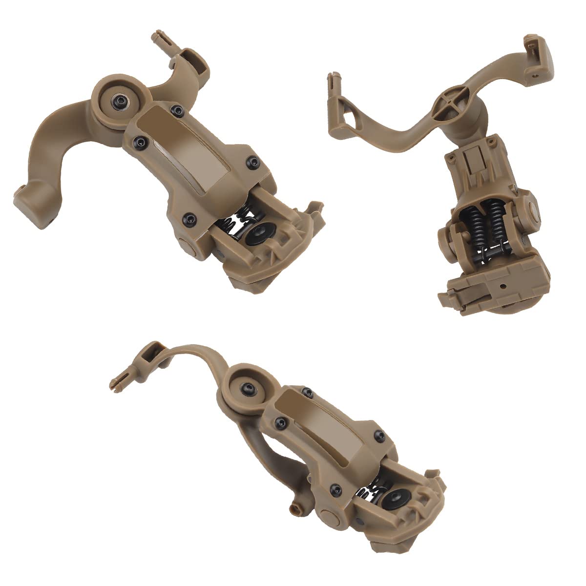 Taktisches Headset-Zubehör, Multi-Winkel-Rotation, Schnell-Helm-ARC-Schienen-Adapter, Federung, Kopfhörer-Halterung, Ohrenschützer Unterstützung