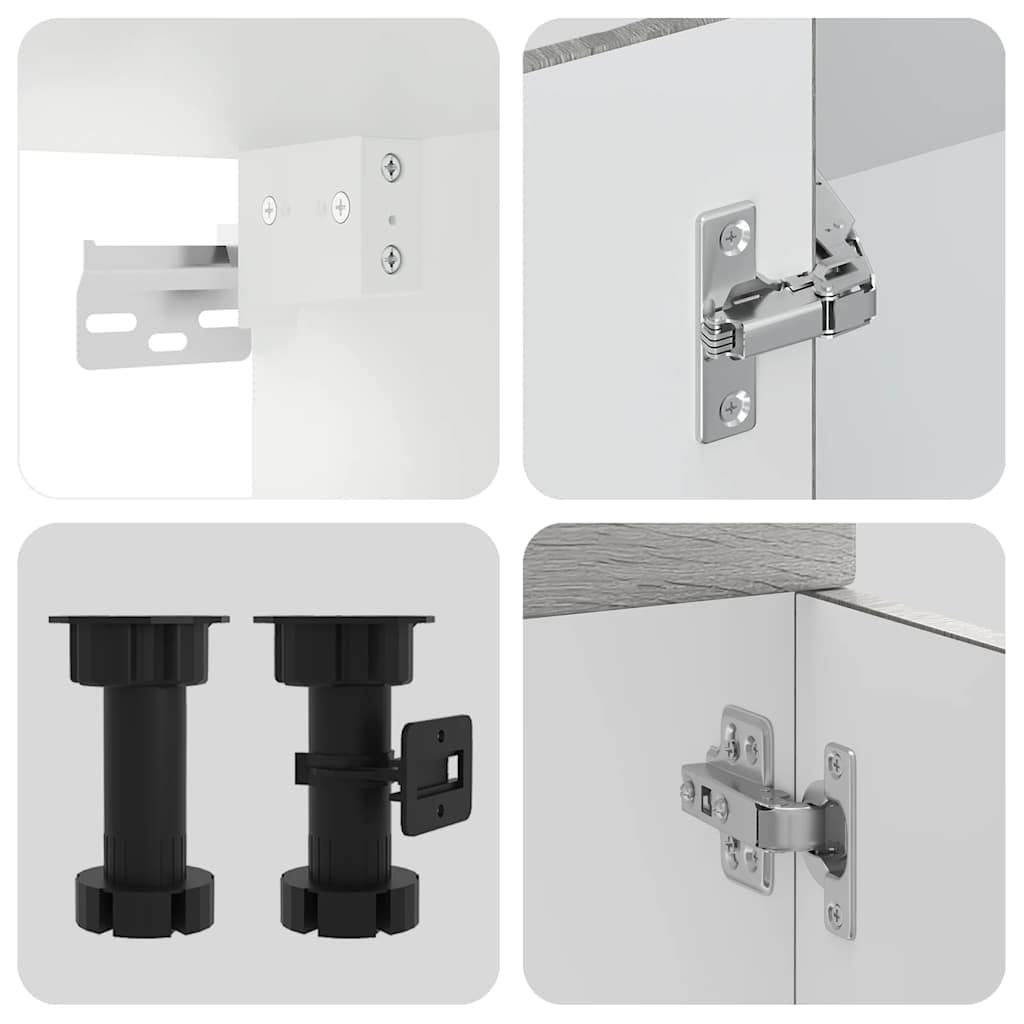 11-TLG. Küchenschrank-Set Porto Grau Sonoma Holzwerkstoff | Modulares 11-teiliges Schrank-Set für die Küche, gefertigt aus robustem Holzwerkstoff mit viel Stauraum.