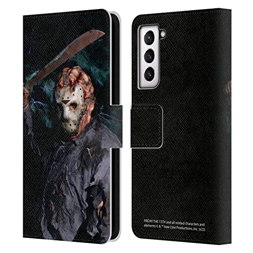 Protection Cuir S21 Friday The 13th Jason Étui Portefeuille Samsung Galaxy