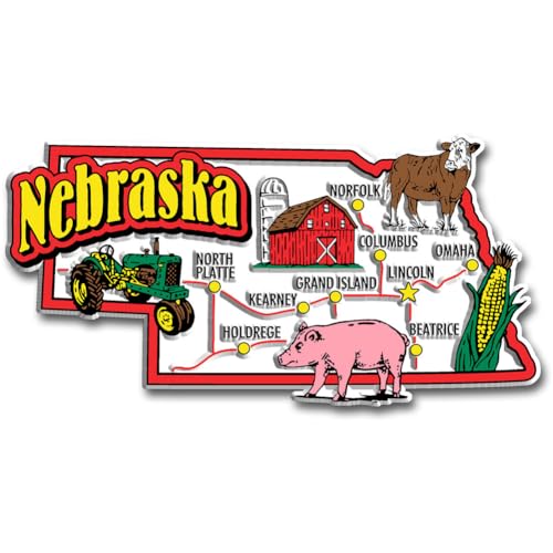 Imán Nebraska Jumbo Estado Clásico 4.5 x 2.3 pulgadas miniatura 1