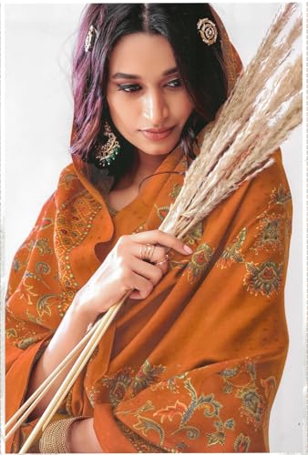 ladyline Formal Pashmina Salwar Kameez Foil Printed Embroidered Ethnic Indian Pakistani Dress2