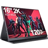 Tragbarer Monitor 2K, UPERFECT Monitor Portable 16 Zoll 2560*1600 IPS Bildschirm 1500: 1 Kontrast mit Mini HDMI Display Monitor Portable für Laptop PC Mobile Phone PS4 Xbox Switch Raspberry Pi (15.6)