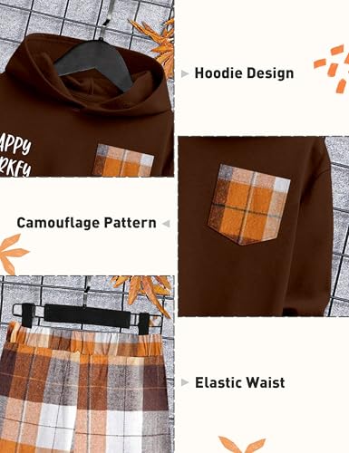 Image of KANGKANG Boys Clothes Two Piece Long Sleeve Hooded Sweatshirt Top Camouflage Sweatpants Fall Outfits Winter Clothes Set 6-16Y