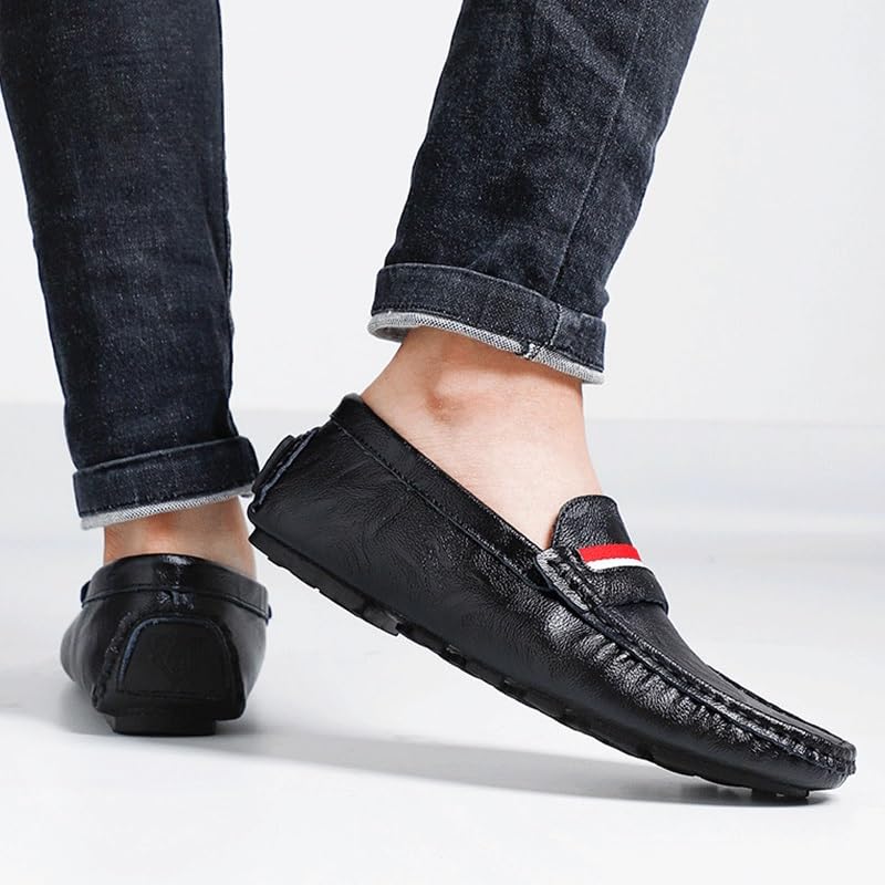 HBJWOV Shoes Men's Flat Heel Casual Slip-on Loafers Comfortable Round Toe Oxford Men Low Top Breathable for Travel Shopping Driving4
