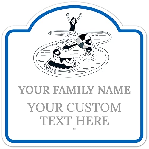 Custom Pool Sign Personalized Swimming Pool Décor Sign with Graphic,