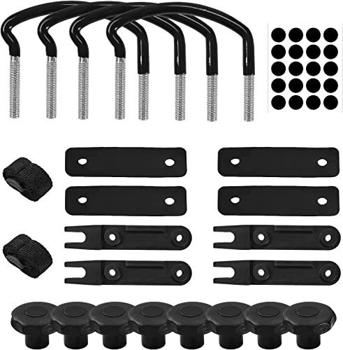 Wonvon 4 Pcs Universal Roof Box U-Bolt Clamps, 4Pcs Stainless Steel U Clips Rooftop Cargo Carrier Rack Bolts, 85Mm Internal Width Car Van Mounting Fitting Kit For Car With 8 Lock Nuts, 2 Straps #TOP29