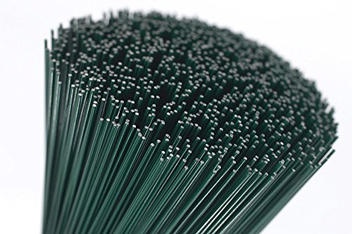 (250x1.2) 250g green lacquered (100 Wires) 10 Florists Thick Stub Wire 18 Gauge