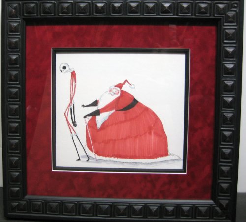 Jack Skellington and Santa Claus Original Concept Art from Tim Burton’s The Nightmare Before Christmas