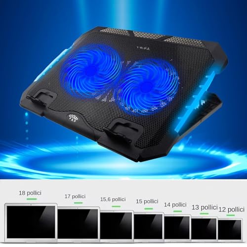 Soporte de refrigeración ajustable con luces RGB y base ventilada de 5 alturas B 3