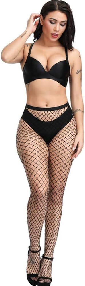 High Waist Tights Fishnet Stockings Thigh High Socks Mesh Net Pantyhose Black