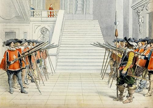 Peinture sur Toile Histoire de France Maurice Leloir, œuvre d'art pour salon chic