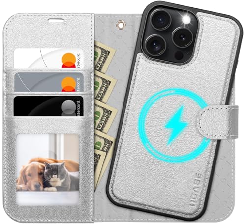 Housse cuir protection pour iPhone 16 Pro antichoc au design argenté