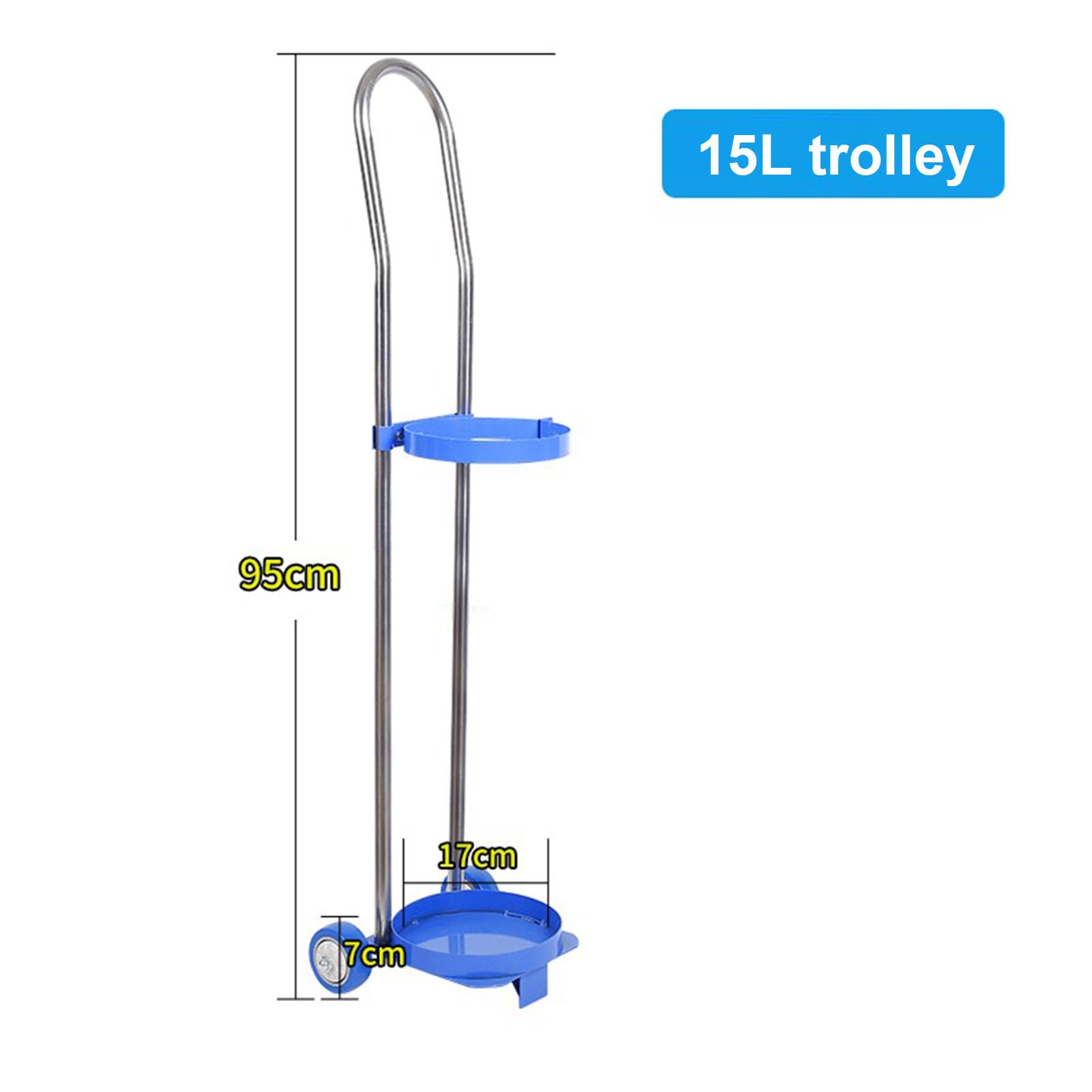 Supporto per bombola di ossigeno con ruote, carrello leggero e portatile per stoccaggio e trasporto del serbatoio di ossigeno, adatto per cilindri da 10 a 40 l