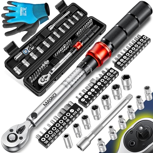 Masko® Set di Chiavi Dinamometriche 45 pezzi per Auto, Bici
