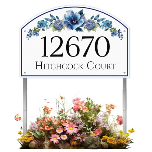 House Address Sign Custom Fancy Address Plaque Metal House Number (15"x10")