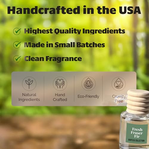 Image of Car Air Freshener Diffuser, Fresh Fraser Fir Aromatherapy, Natural Fragrance Oil, Long Lasting, by Bootleg Collection, Made in USA