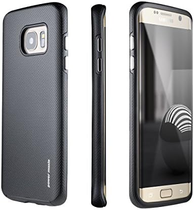 Samsung S7 Edge Case, PowerMoxie [Military Grade Slim CASE] Impact Resistant Protective Shell Shockproof Rubber Bumper Case Hard Cover Samsung Galaxy S7 Edge (Black)
