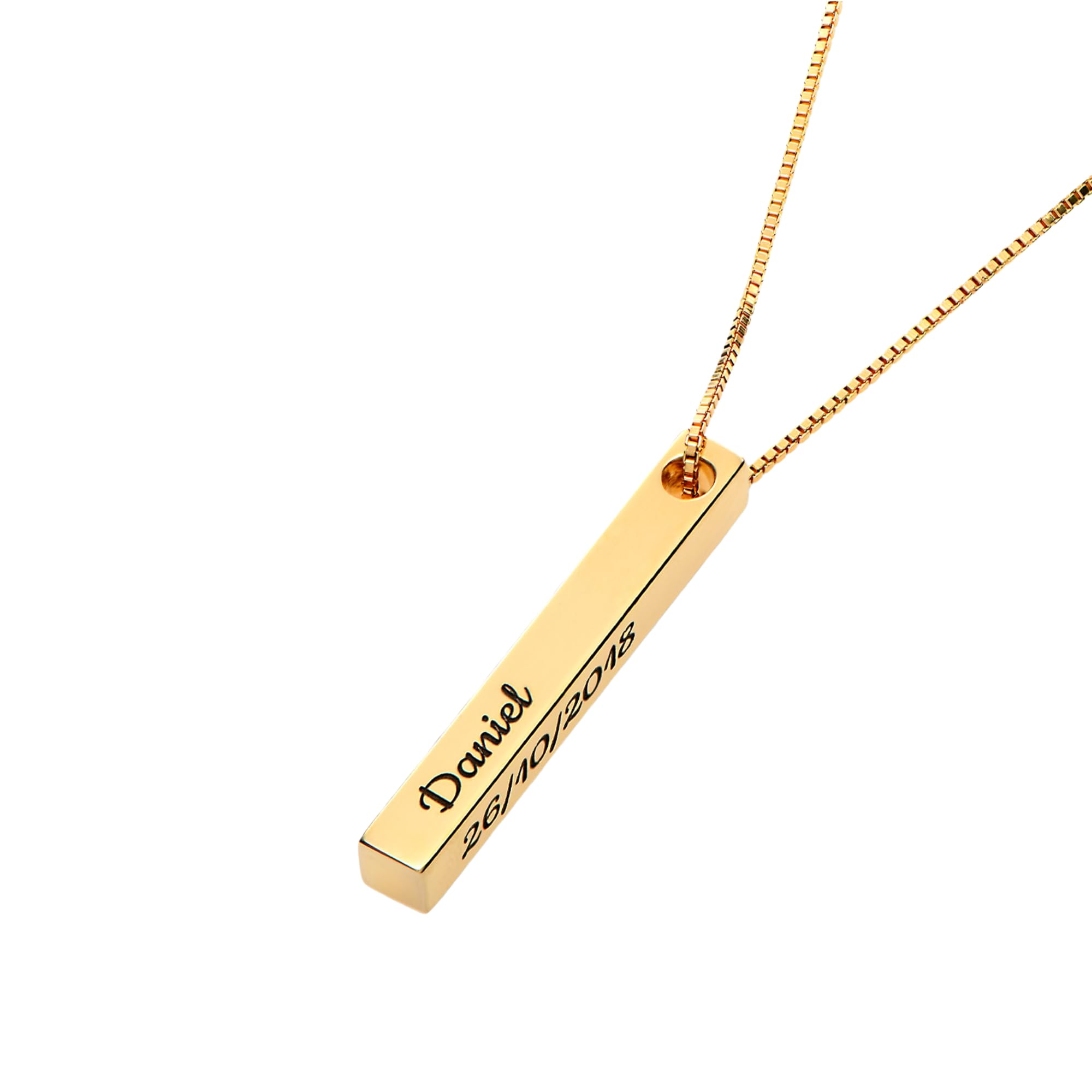 OAK & LUNAOak&Luna - Personalized Pillar Bar Necklace with Diamond Options - Custom Inscription Engraved Pendant - Up to 4 Names - Jewelry Gift for Women, Her, Mother For Mother's Day, Christmas
