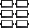 Antrader 6 Pcs 3.3 x 1.8 Office Label Holder, Metal Label Frame, Matte Black, with Screws