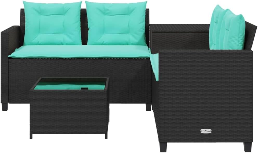 Patio Sofa Black Furniture Set