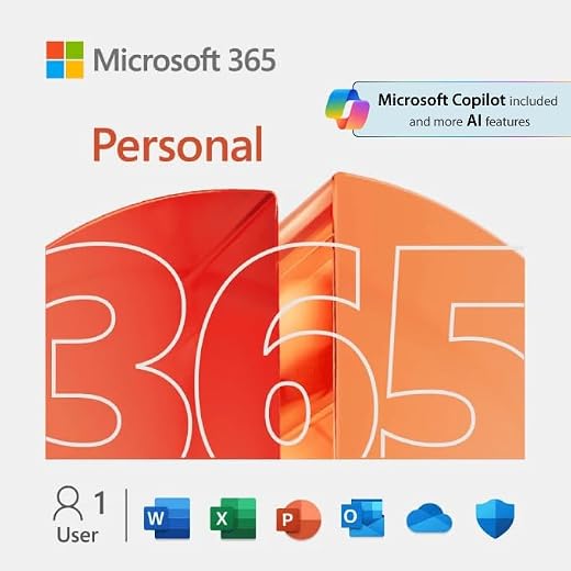 Microsoft 365 Personal - 1 User - 1 TB of cloud storage - Advanced security - Innovative apps with AI - 12-Month Subscript...