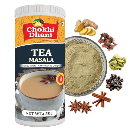 Chokhi Dhani Kadak Chai Masala 50g | Premium Tea Spice Blend with Cardamom, Cinnamon, Ginger, Black Pepper & Fennel | Strong, Aromatic Indian Masala Chai Powder | Immunity Boosting Kadak Chai Mix