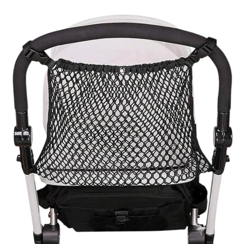Amesor Organizador De Bolsas Para Carrito | Organizador De Malla Y Red De Carga Para Cochecito,Red de Almacenamiento Ajustable para Portabebés con Malla Contenedora para Compras y Paseos al Aire Libre