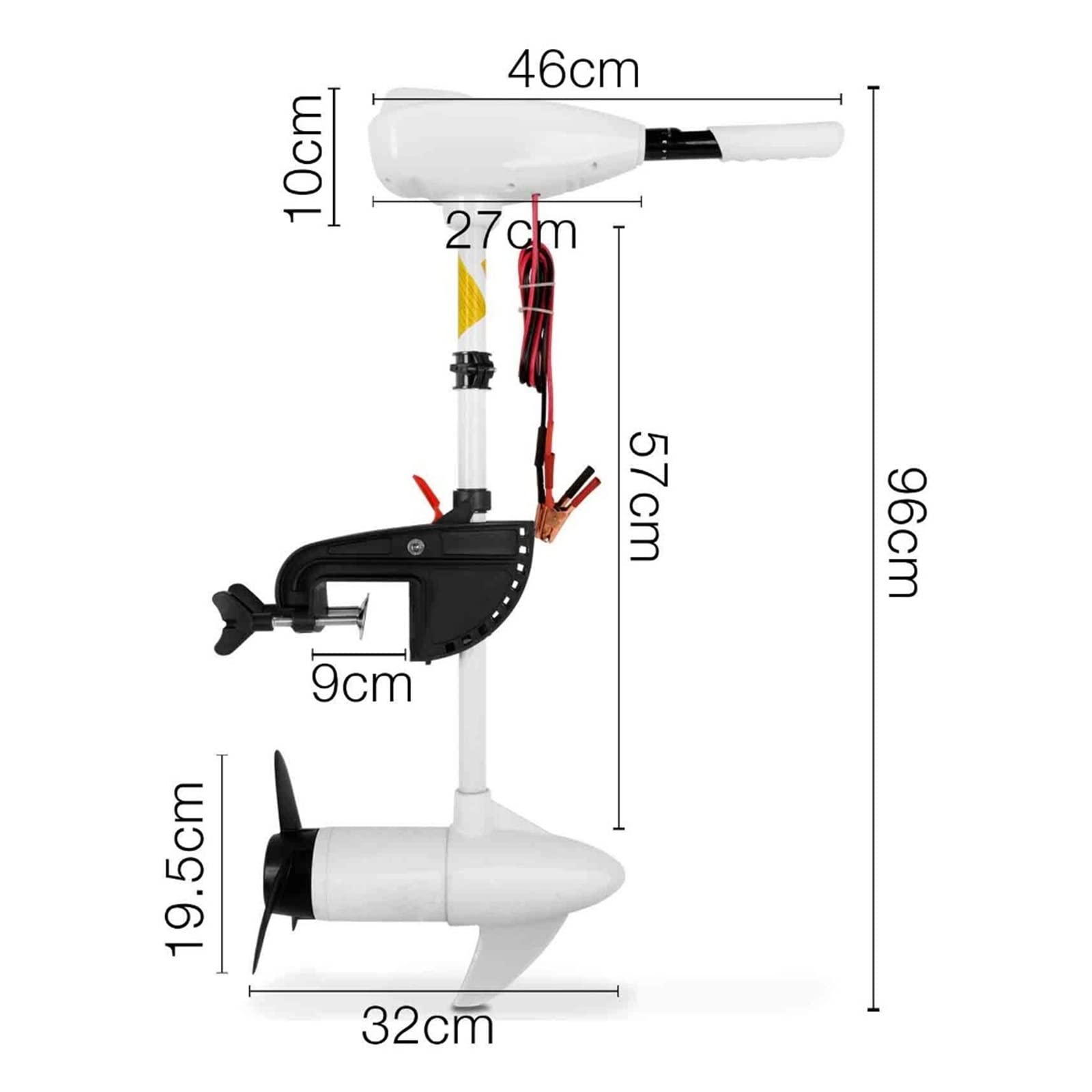Motore fuoribordo, MARINE 40 libbre Motore di pesca a traina fuoribordo Electric White for acqua salata