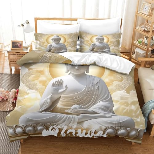 Parure de lit Bouddha effet 3D en textile de qualité supérieure confortable.