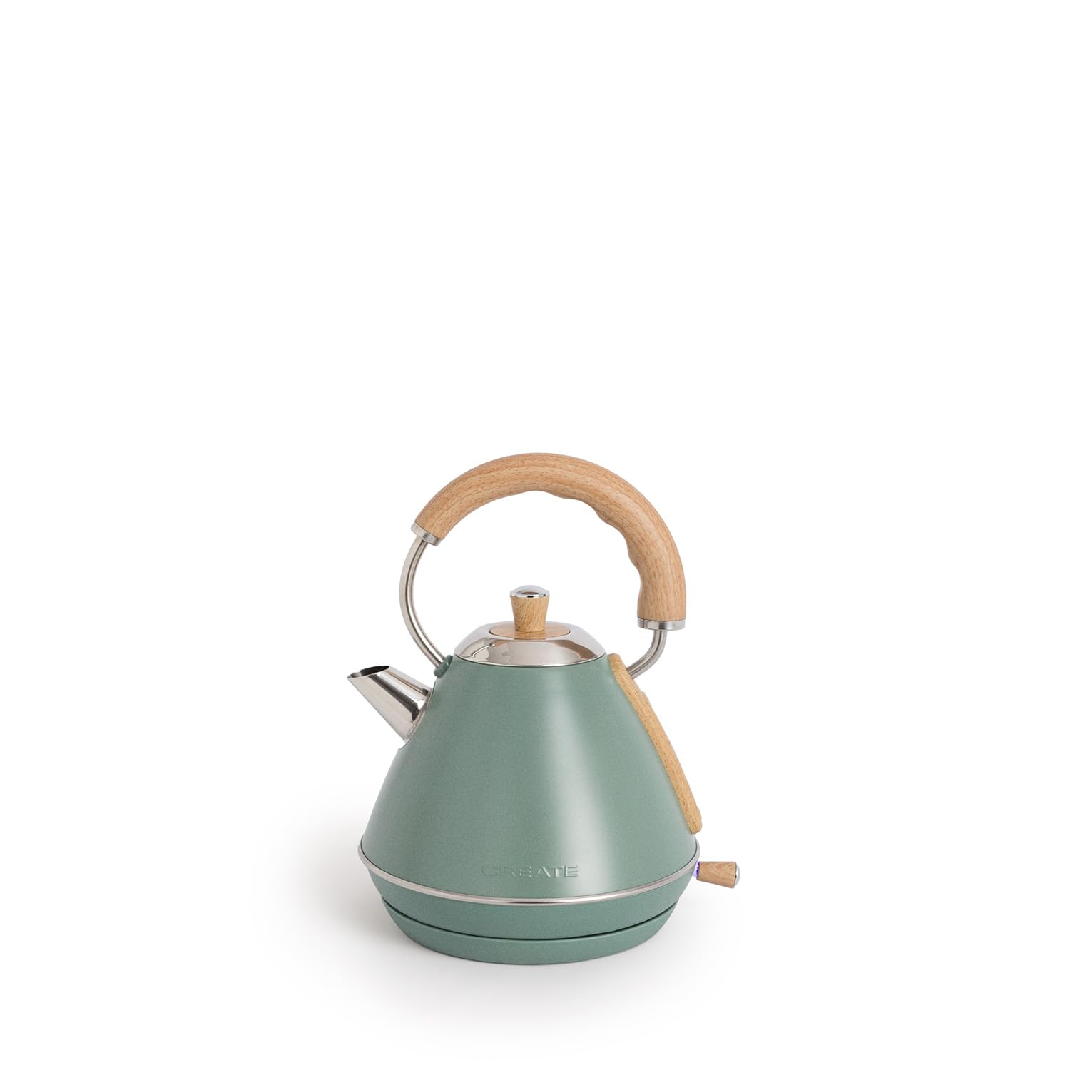 CREATE/​KETTLE RETRO M/​Hervidor de agua eléctrico verde sage/​Ebullición rápida, capacidad 1l, apagado automático, filtrado anti-​cal, autoapagado, indicador de nivel de agua, Ø17,​2 cm, 1200 W