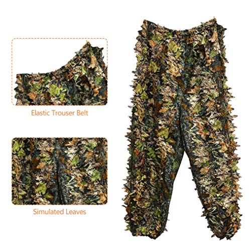 Bantoye Ghillie Hunting Suit, Breathable Camouflage Lightweight Clothing Suits Cosplay Woodland Clothing for Halloween Cosplay, Jungle Hunting,Shooting, Airsoft