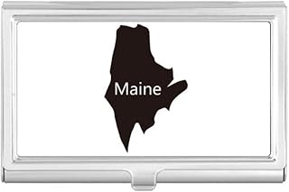 Maine America USA Map Outline Business Card Holder Case Pocket Box Wallet