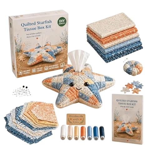 Kit DIY boîte à mouchoirs matelassée animaux marins rangement maison