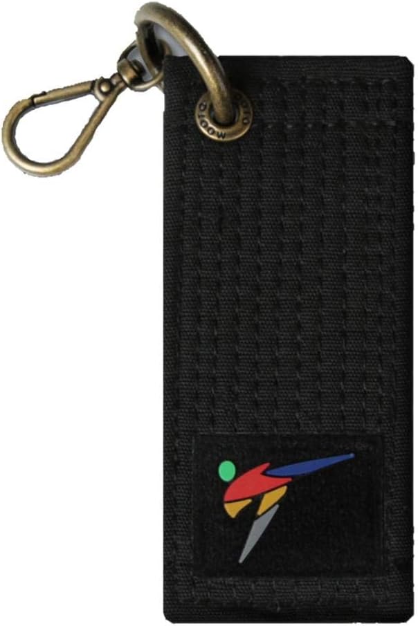 Mooto Korea World Taekwondo Black Belt Mini Key Ring Holder Chain Accessories Keyring Keychain KeyHolder MMA Martial Arts Gym School Academy (1EA)