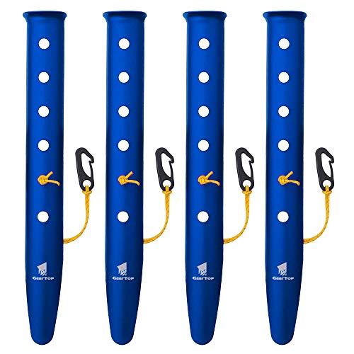 GEERTOP テントペグ アルミニウム製 ビーチ キャンプ 雪 バックパック旅行 ハイキング用 ネイル コードとフ...