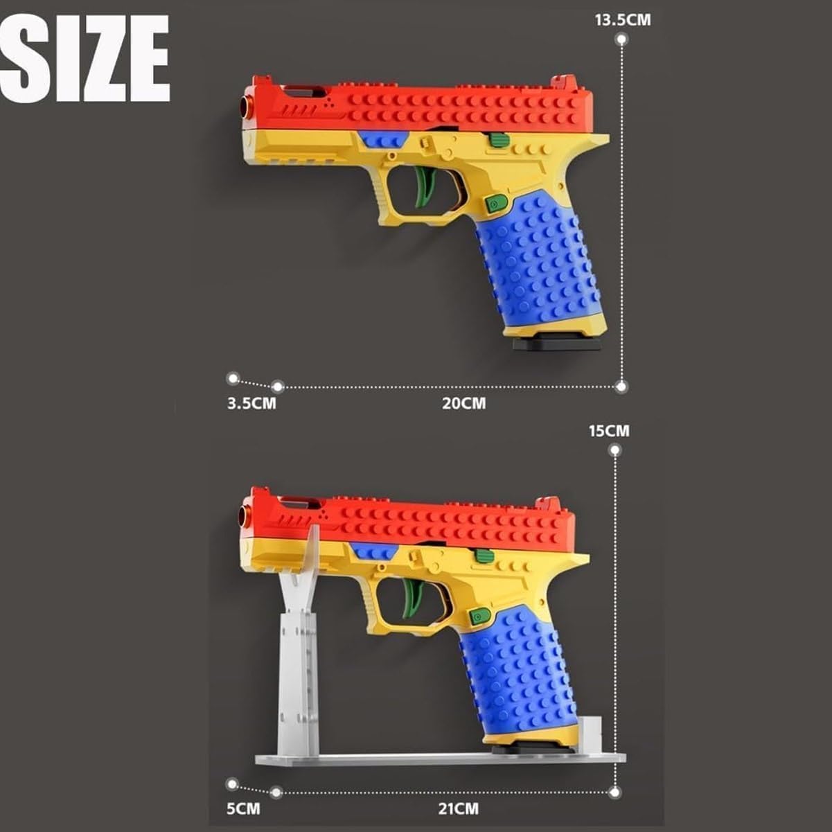 Tactical DIY Building Block Grip Set, Fun Building Block Kit with Display Stand for Adults, Creative Building Grip Kit (Two Sets)