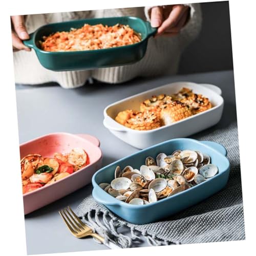 DECORNIJIA セラミック耐熱ベーキングトレイ ピンク色 電子レンジ オーブン 冷凍庫対応 丈夫で多用途な焼き皿 ピザやラザニア調理に コンパク