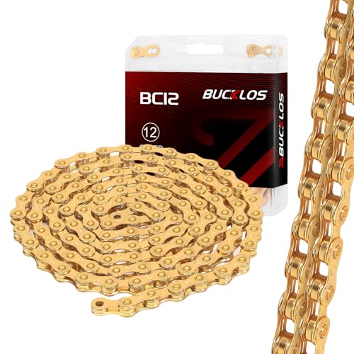 12 Speed Bike Chain Bicycle Chain 116Link Compatible with SHIMANO Gold