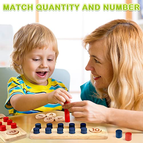 Dinorun Montessori Math - Counting Pegs - Addition And Subtraction Games Math Manipulatives For Preschool - Montessori Teacher Classroom Material #TOP5
