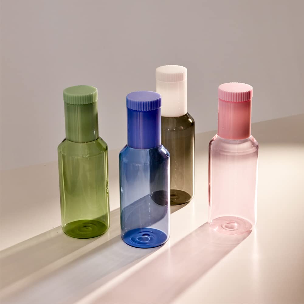 Design Letters Caraffa Acqua 1 Litro | Brocca Vetro in Borosilicato con Coperchio | Bottiglie Vetro Trasparente | Borraccia Vetro Lavabile in lavastoviglie | Carafe per acqua calda fredda/caffè/latte