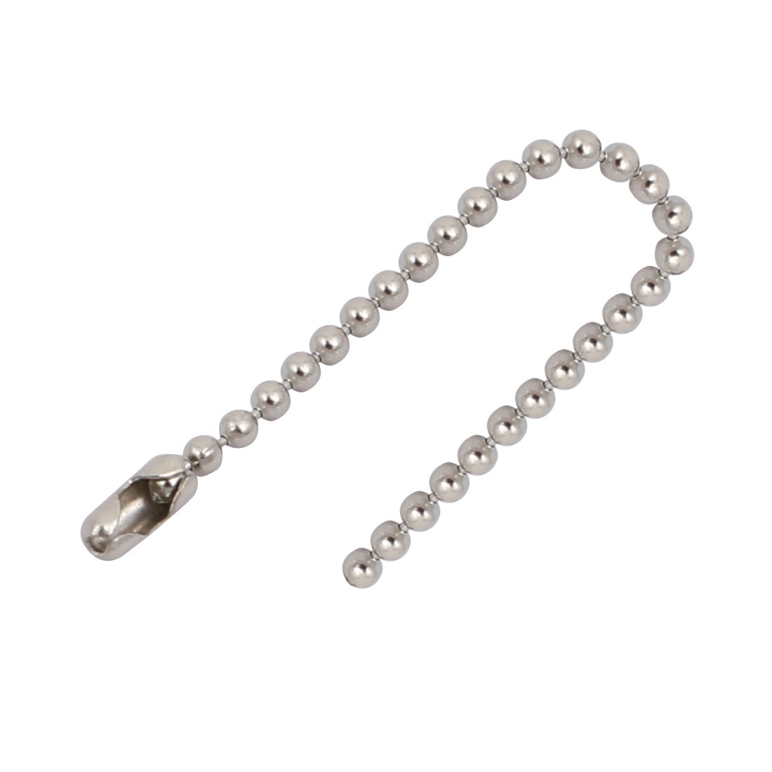 Aexit 10Pcs Stainless Lighting fixtures and controls Steel Clasp Chain Ball Keychain Silver Tone 1.5mm Dia 6cm Length